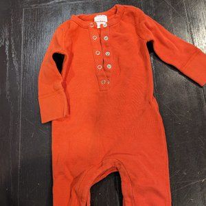 Hanna Andersson Orange Waffle Knit Romper